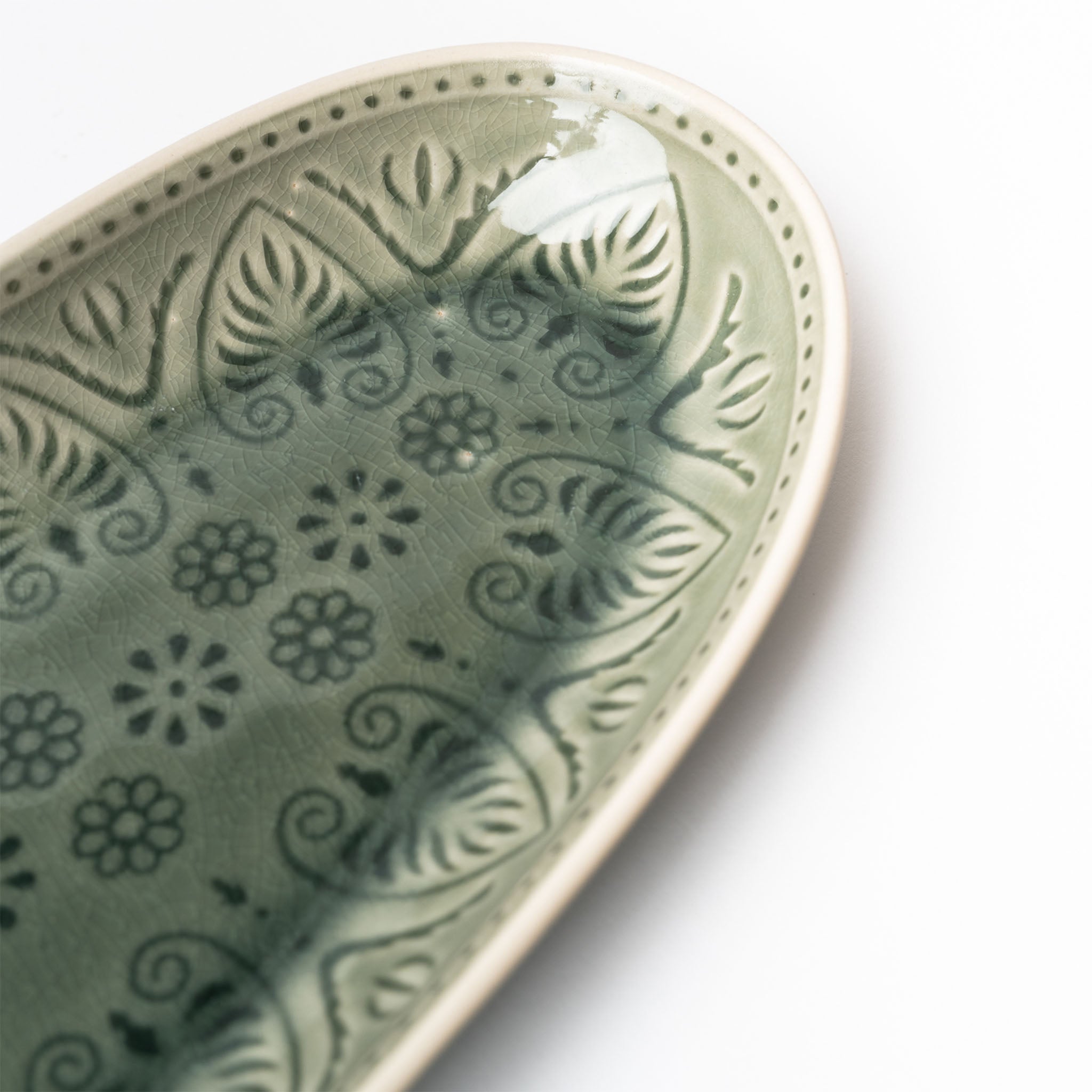 Debossed Stoneware Serving Platter - Addison West 