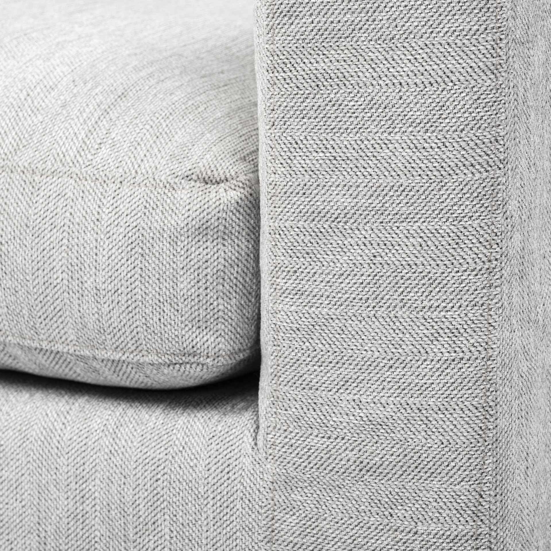 Close up of Denly I 69 X 38.25 X 34.5 Frost Gray Slipcover Two Seater Sofa