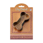 Ann Clarke Dog Bisquit Cookie Cutter with brown Recipe Card on a white background