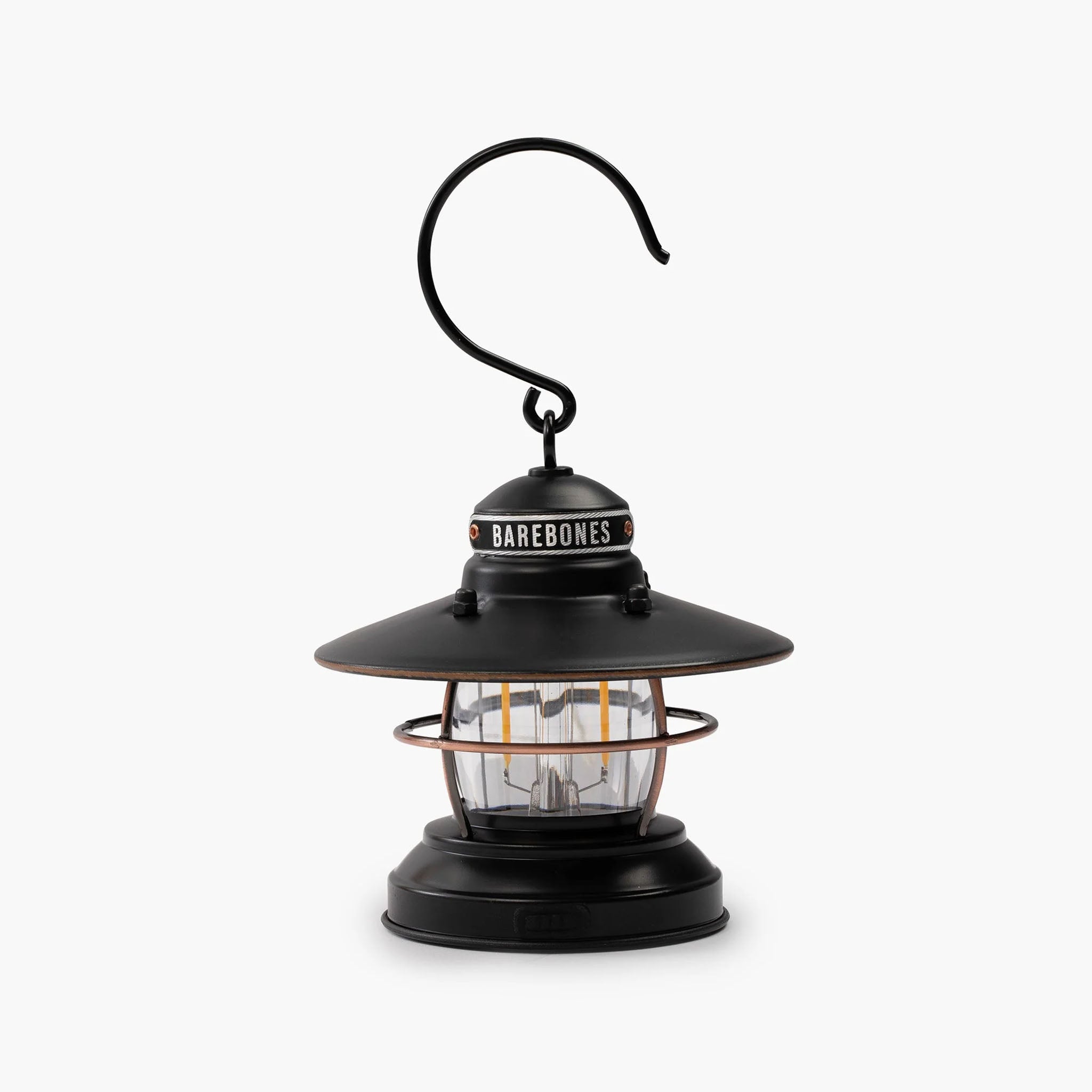 Barebones Edison Mini Lantern in Antique Bronze on a white background