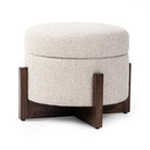 Esben Storage Ottoman in Sattley Fog on a white background