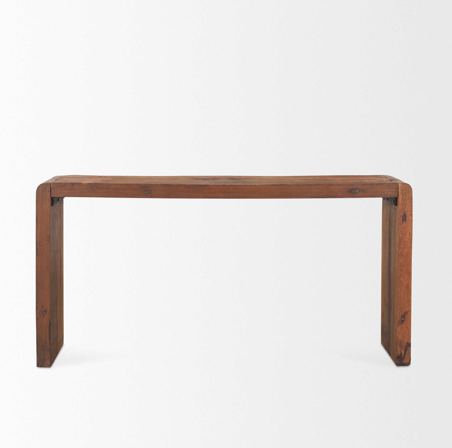 Estelle Rustic Brown Reclaimed Wood Console Table on a white background