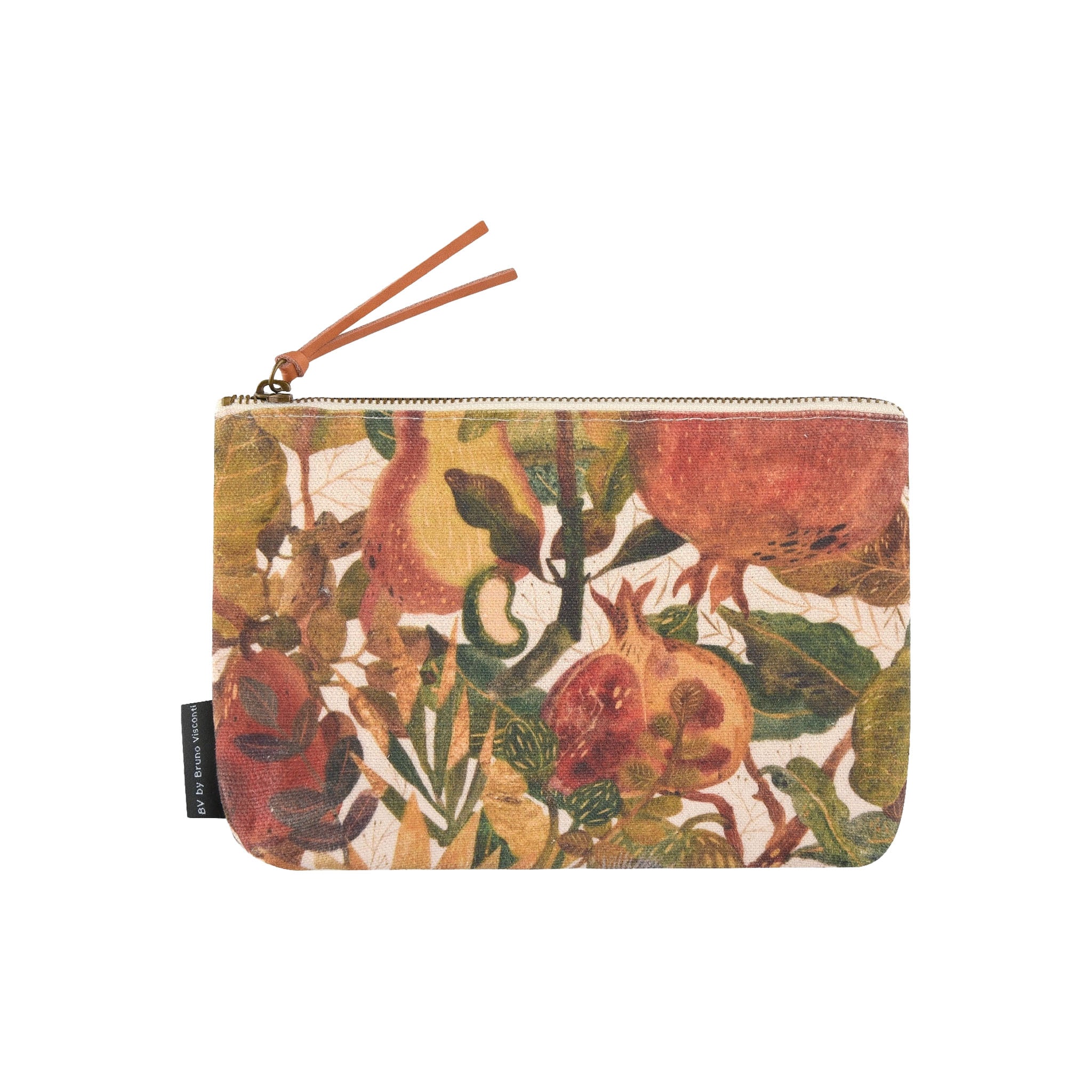 Fig Patterend Zippered Catch All Pouch