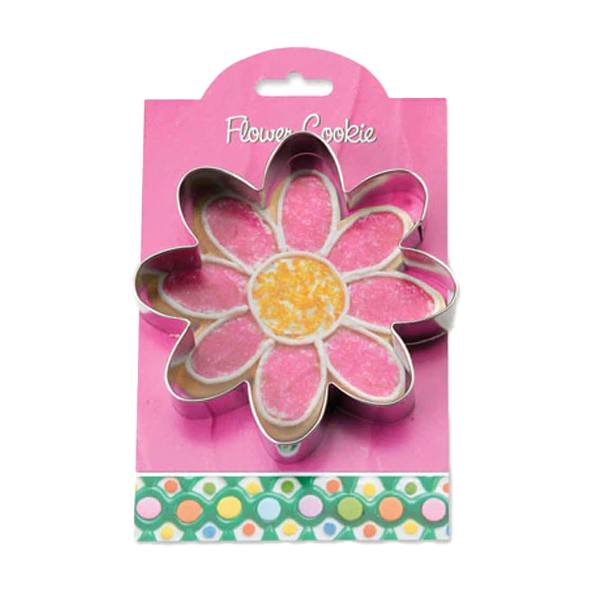 Ann clarke Flower Cookie Cutter with Recipe Card on a white background