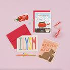 I'm Pretty Fondue You | Fond of You Card Greeting Card on pink background