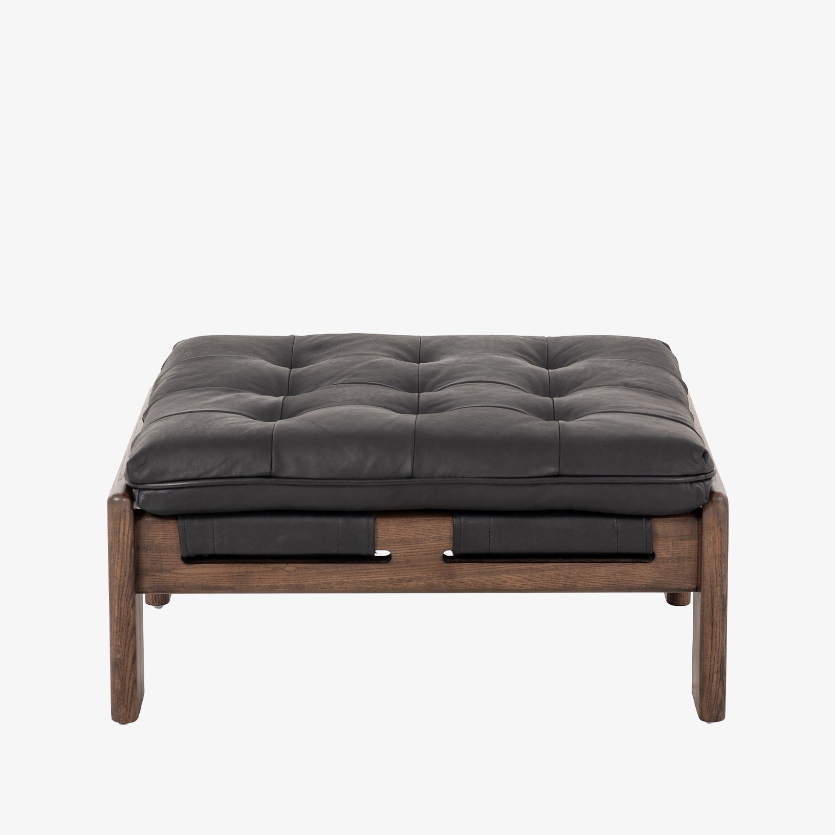 Four Hands Halston Ottoman In Heirloom Black - Addison West 