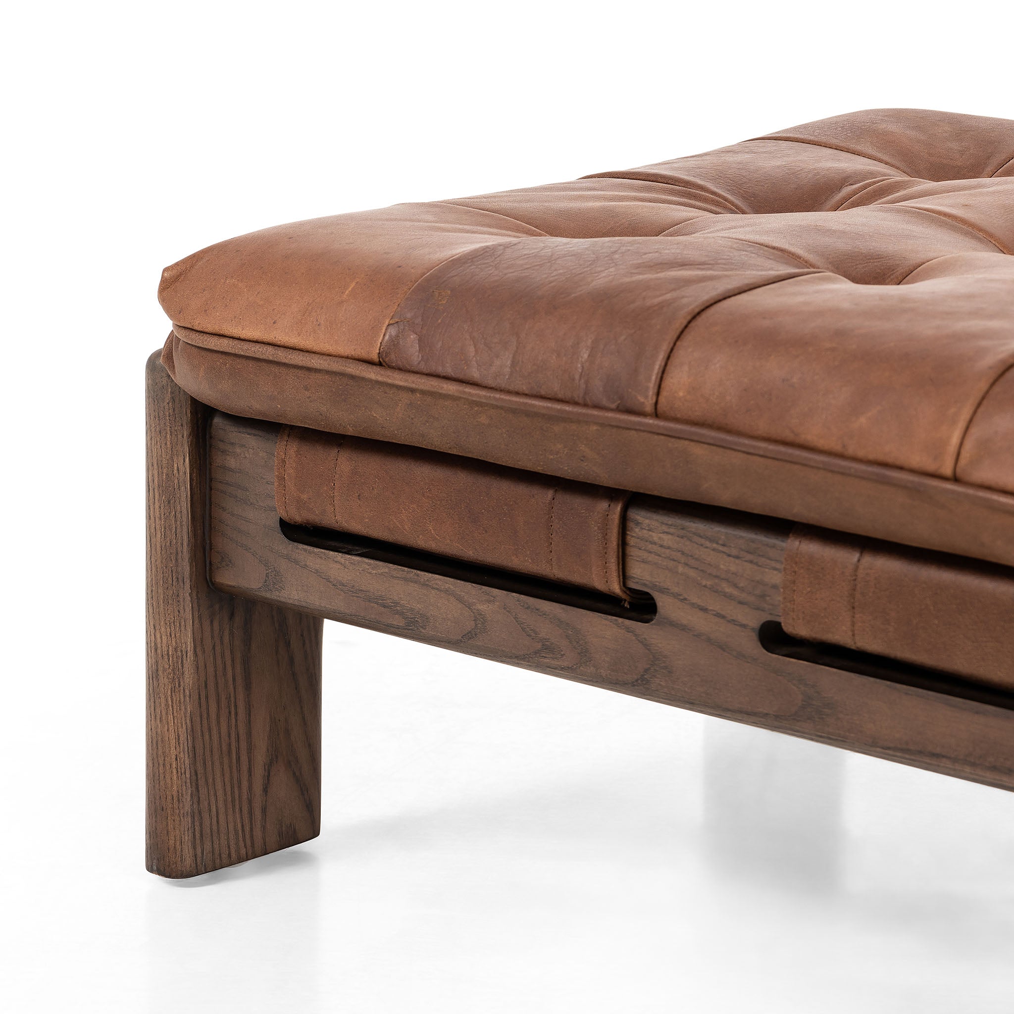 Four Hands Halston Ottoman In Heirloom Sienna - Addison West 