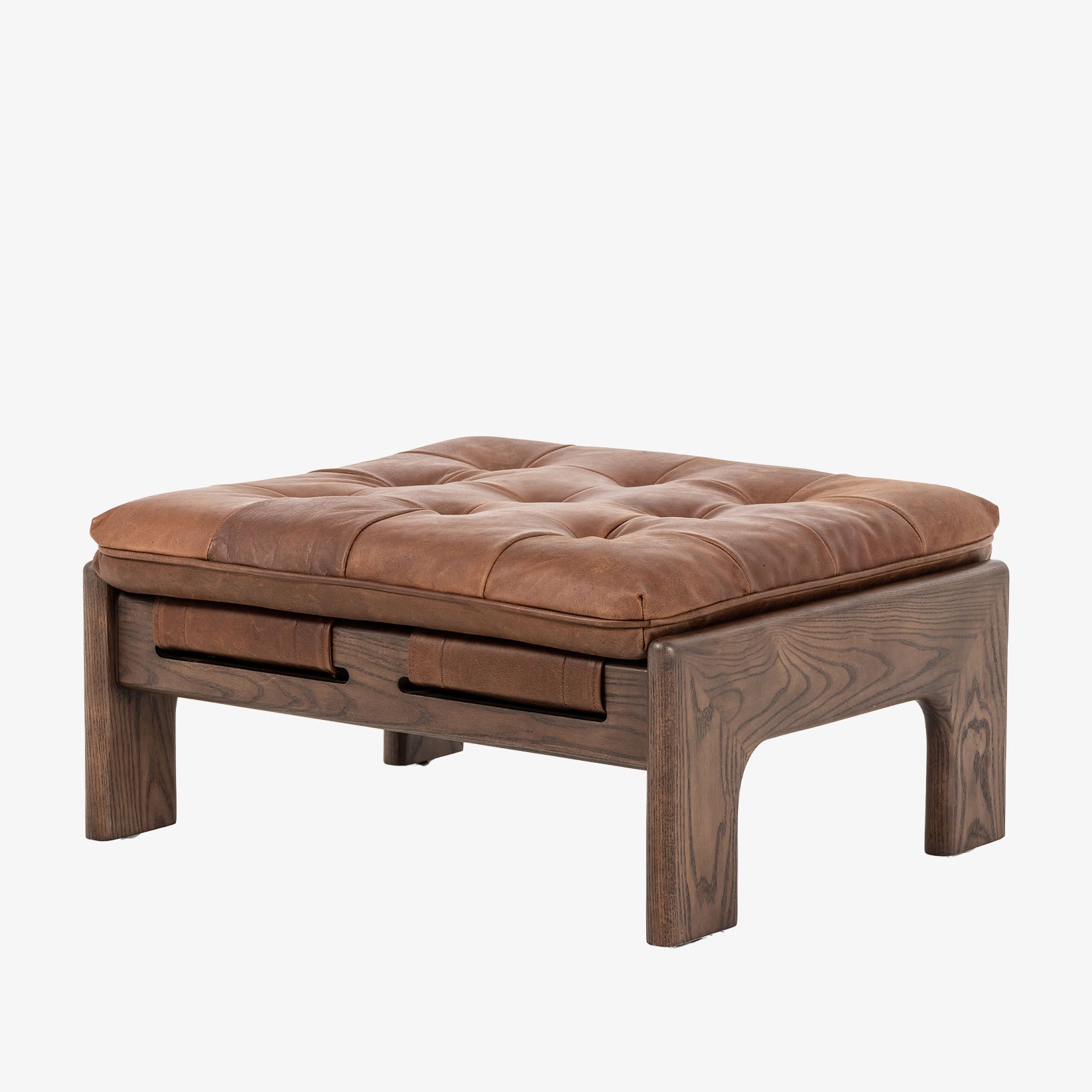 Four Hands Halston Ottoman In Heirloom Sienna - Addison West 