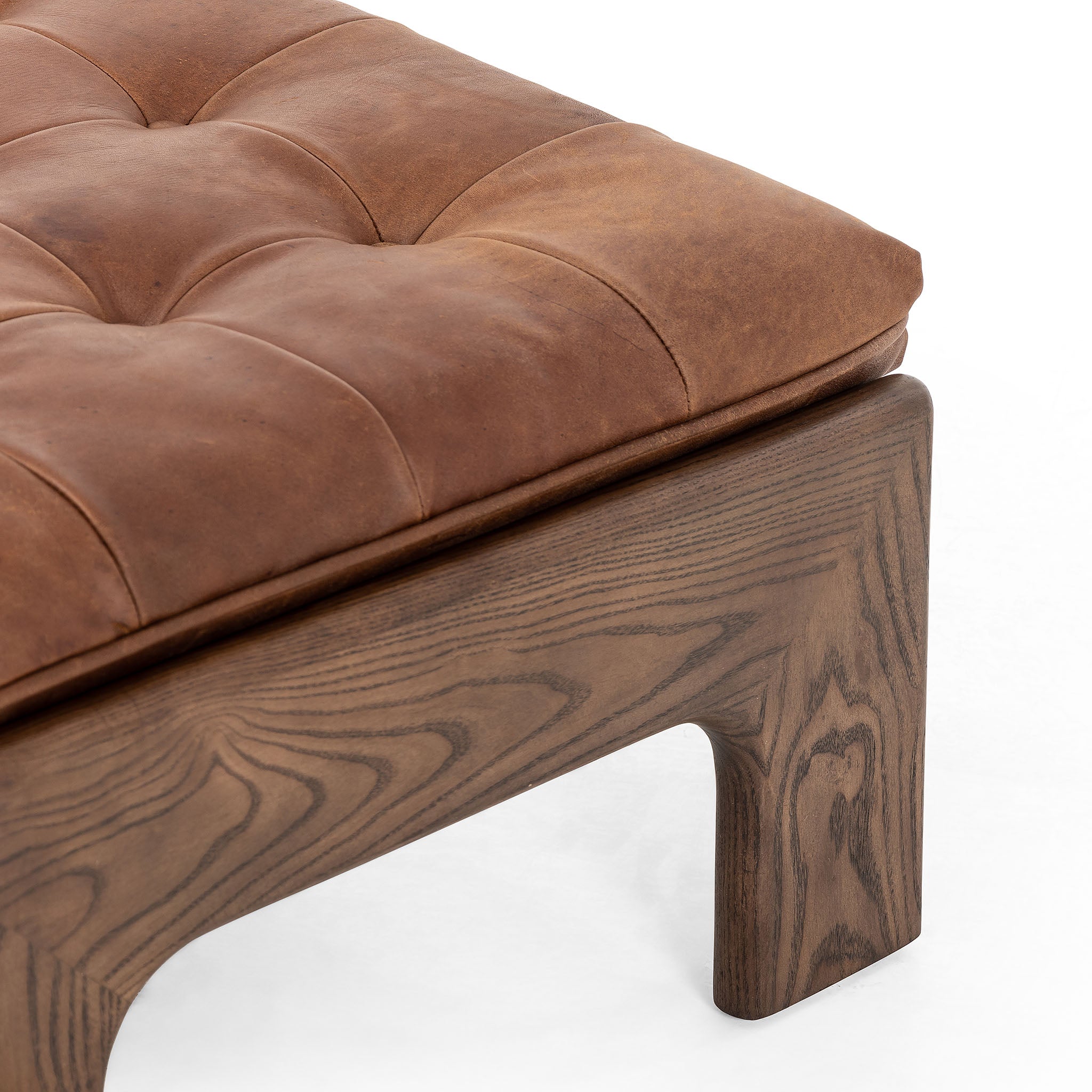 Four Hands Halston Ottoman In Heirloom Sienna - Addison West 