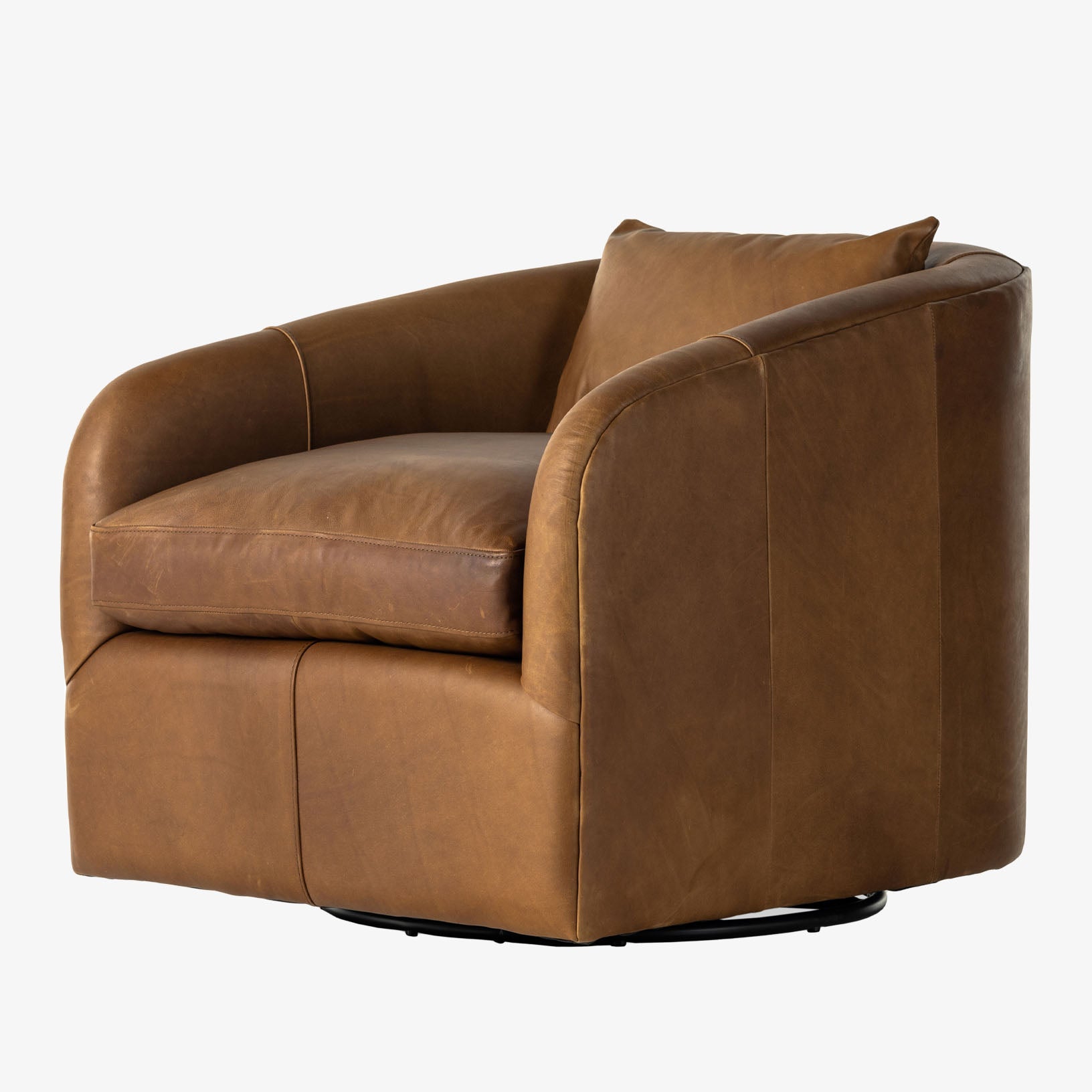 Four Hands Topanga Swivel Chair In Heirloom Sienna - Addison West 