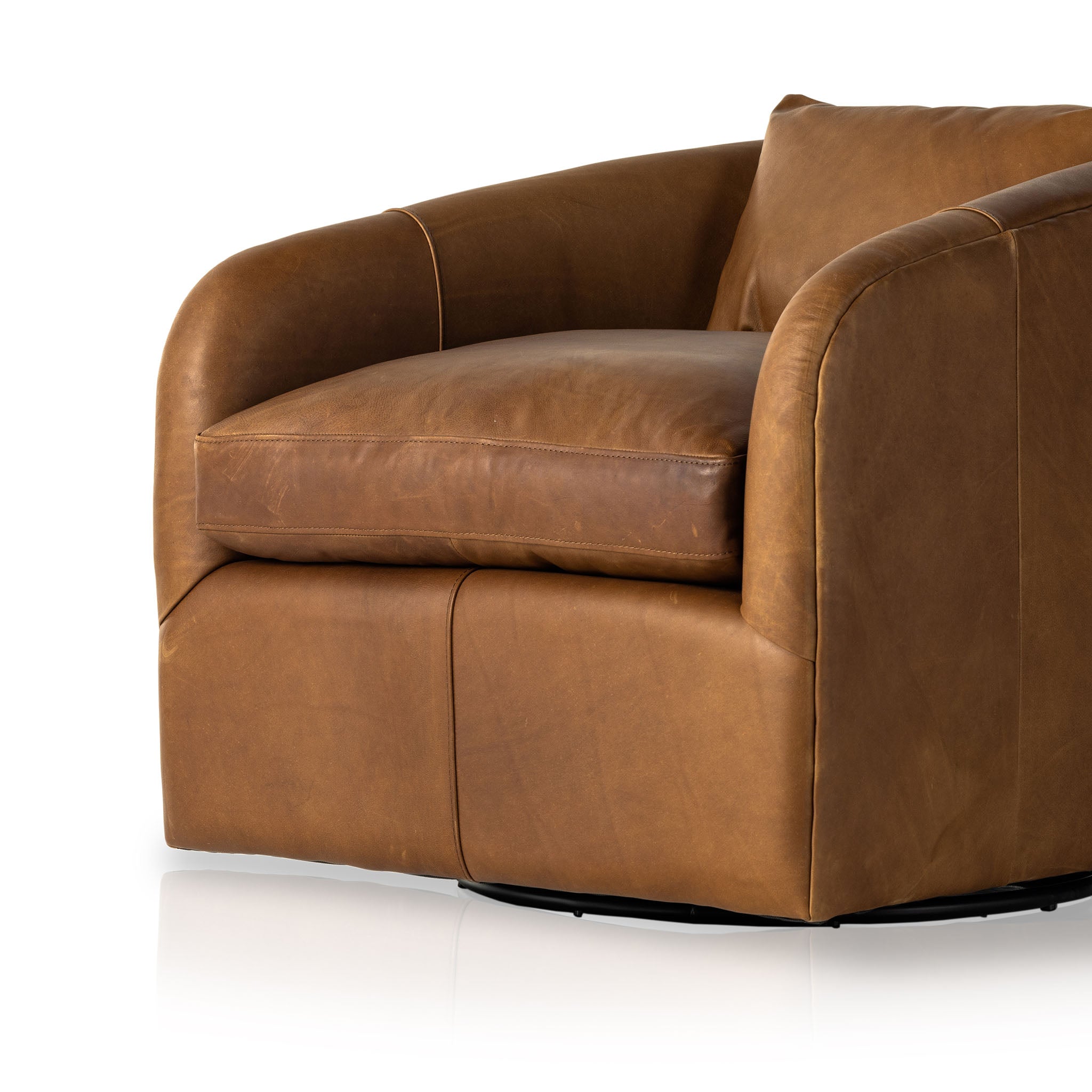 Four Hands Topanga Swivel Chair In Heirloom Sienna - Addison West 