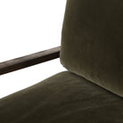 Close up of Four Hands Ace Chair in Surrey Olive on a white background