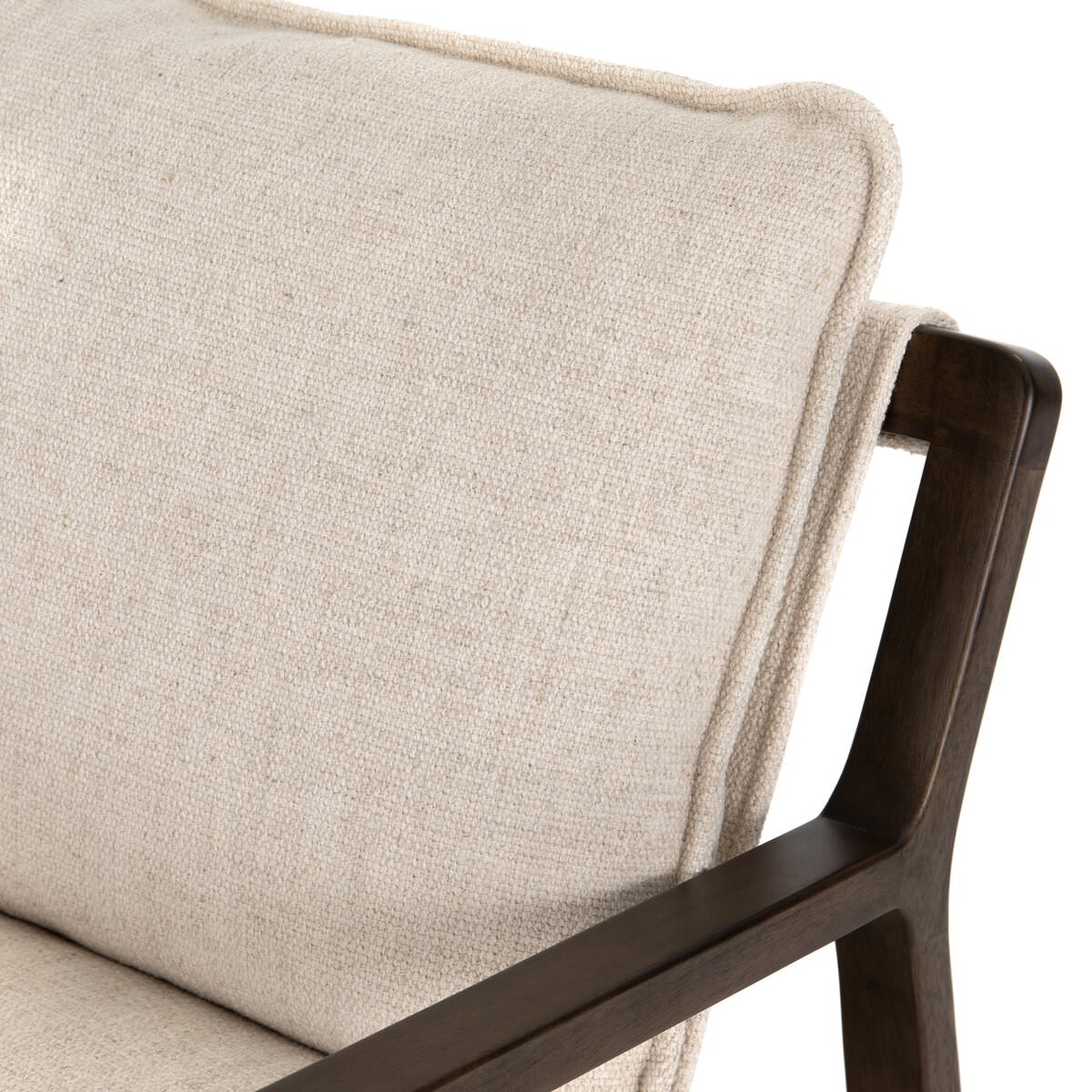 Close up of Four Hands Ace Chair in Thames Cream on a white background