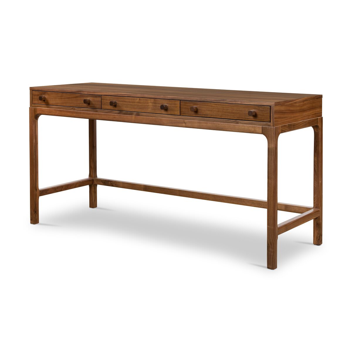 Four Hands Arturo Desk in Natural Walnut Veneer on a white background