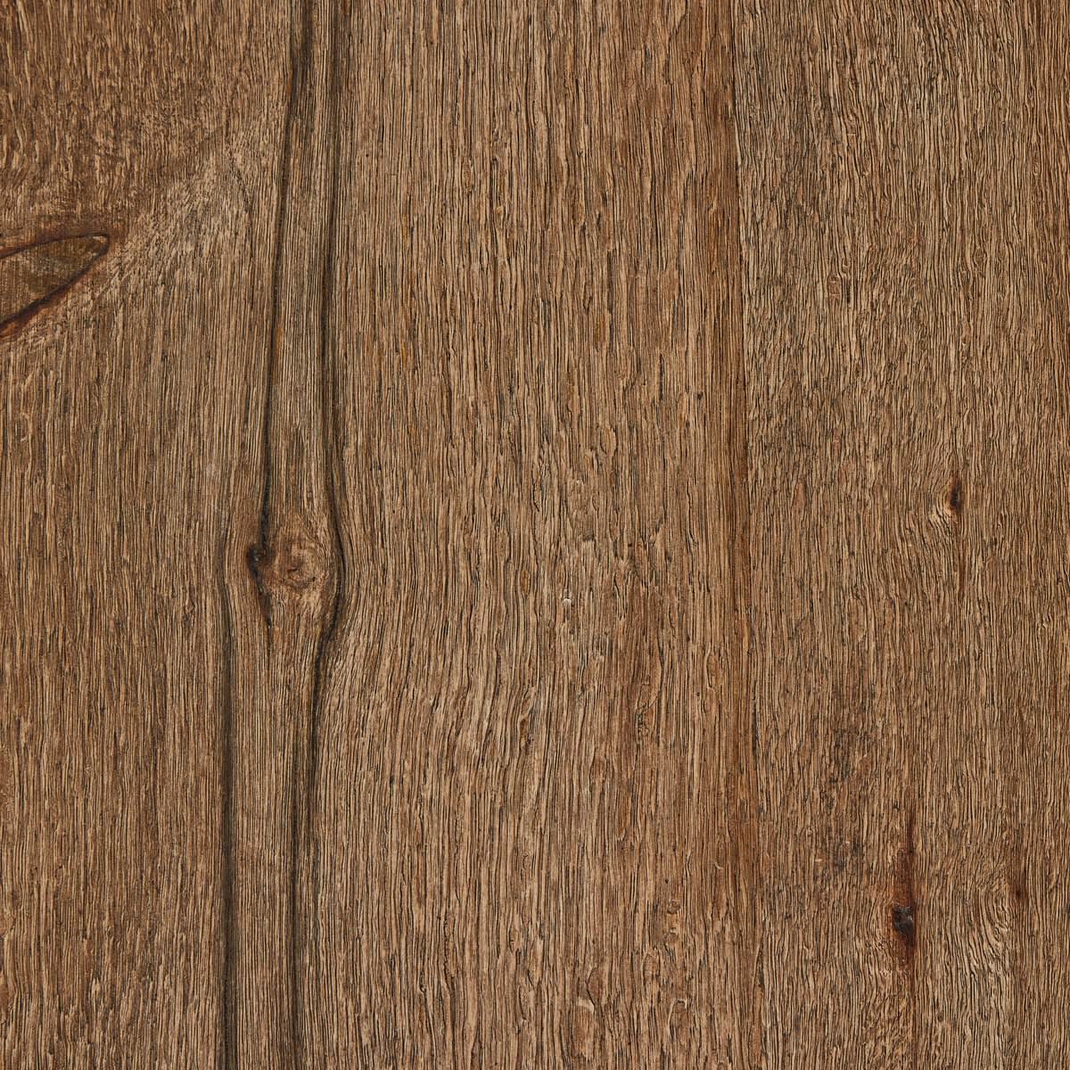 Close up of Four Hands Brinton Square Coffee Table in Rustic Oak Veneer 