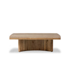 Four Hands Brinton Square Coffee Table in Rustic Oak Veneer on a white background