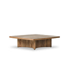 Four Hands Brinton Square Coffee Table in Rustic Oak Veneer on a white background