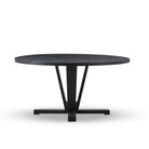 Four Hands black Cobain Dining Table 60" seats 8 on a white background