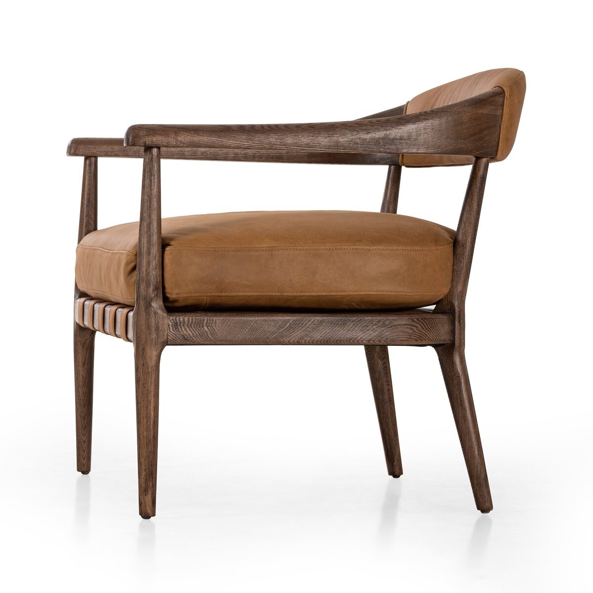 Four Hands Dane Chair in Eucapel Cognac on a white background