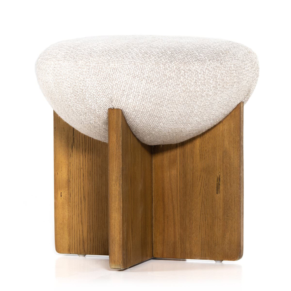 Four Hands Dax Small Ottoman in Gibson Wheat on a white background