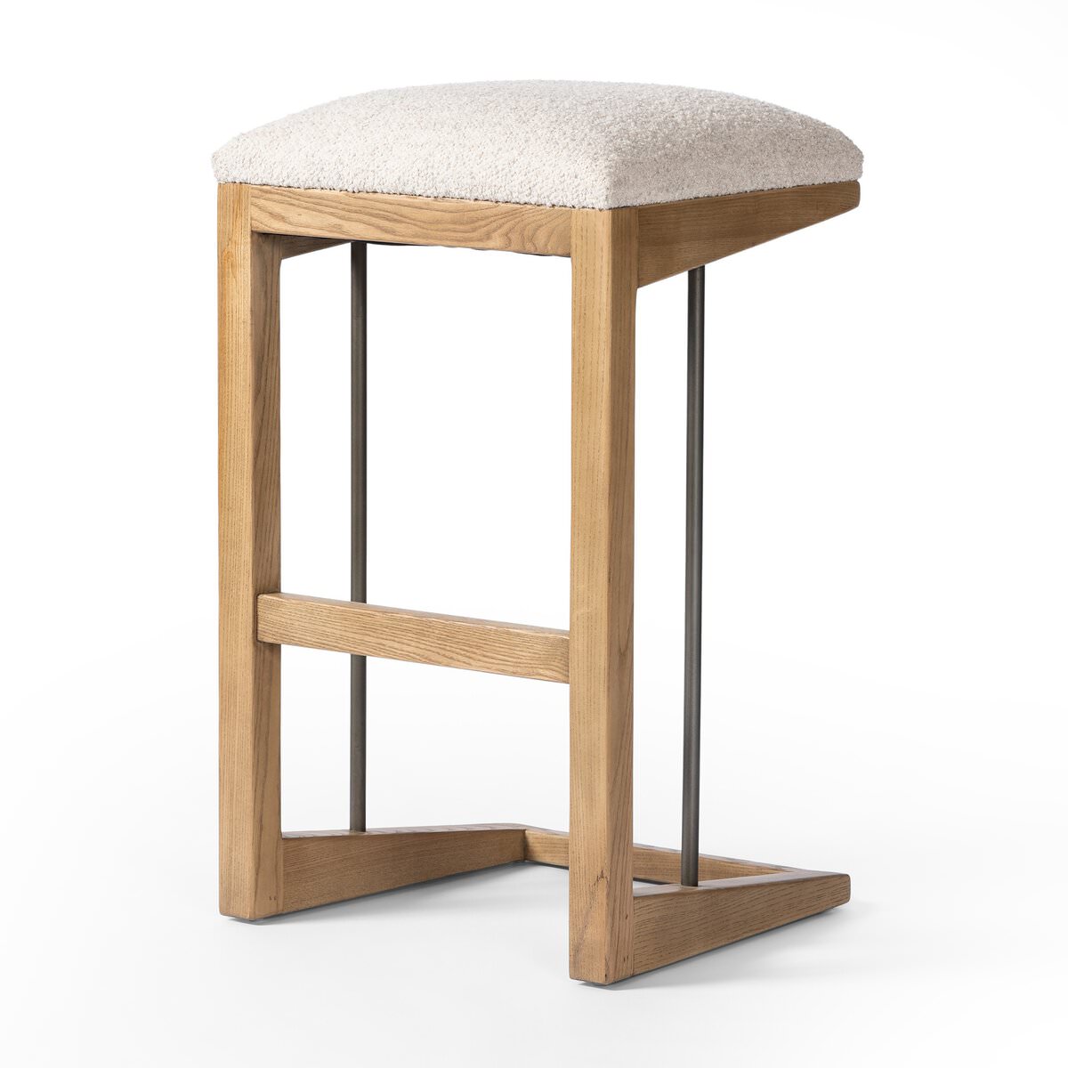 Four Hands Finn Bar Stool in Somerton Ash on a white background at Addison West