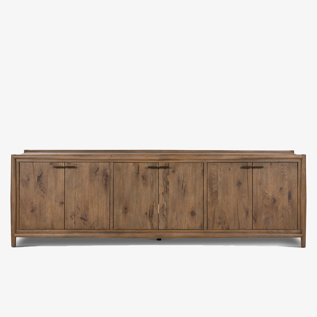 Four Hands Glenview 6 Door Sideboard in Weathered Oak on a white background