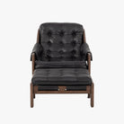 Four Hands Halston Chair + Ottoman In Heirloom Black - Addison West 