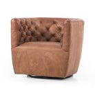 Four Hands Hanover Swivel Chair in Heirloom Sienna on a white background