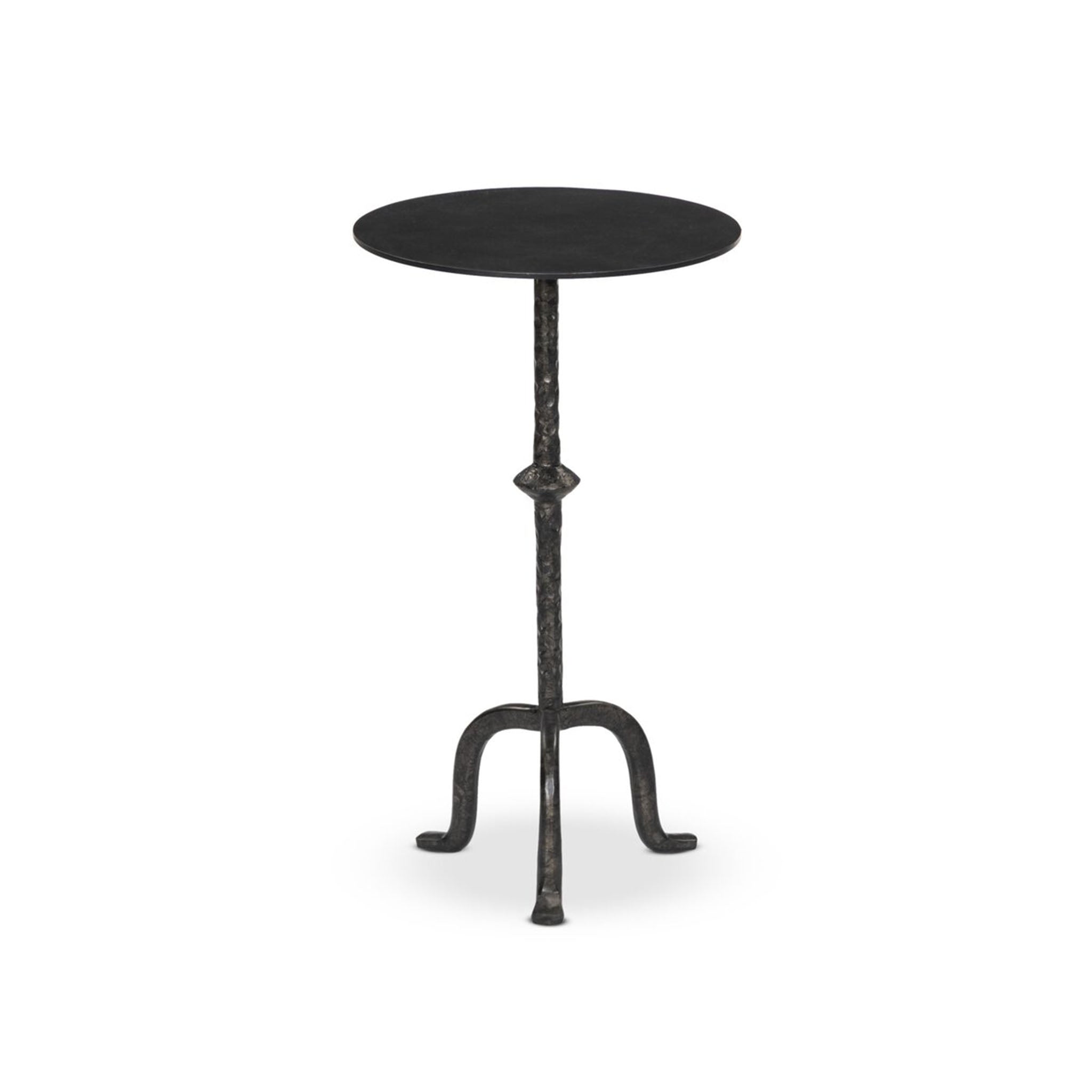 Four Hands Jocelyn End Table Raw Black Iron on a white background