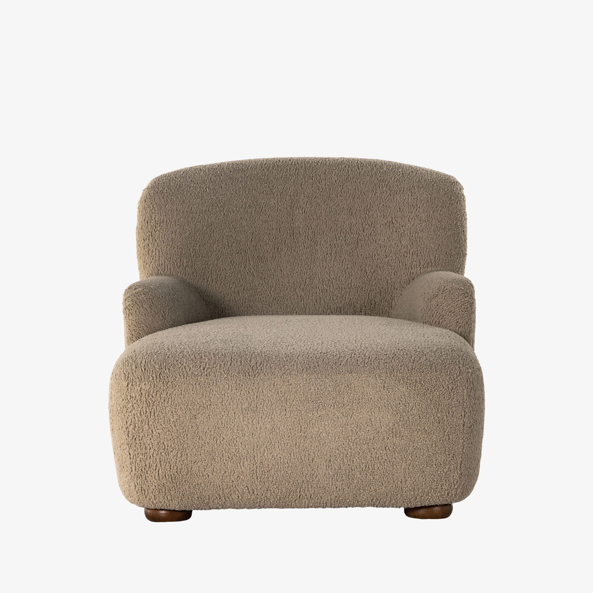 Four Hands Kadon Chaise Lounge In Sheepskin Camel on a white background