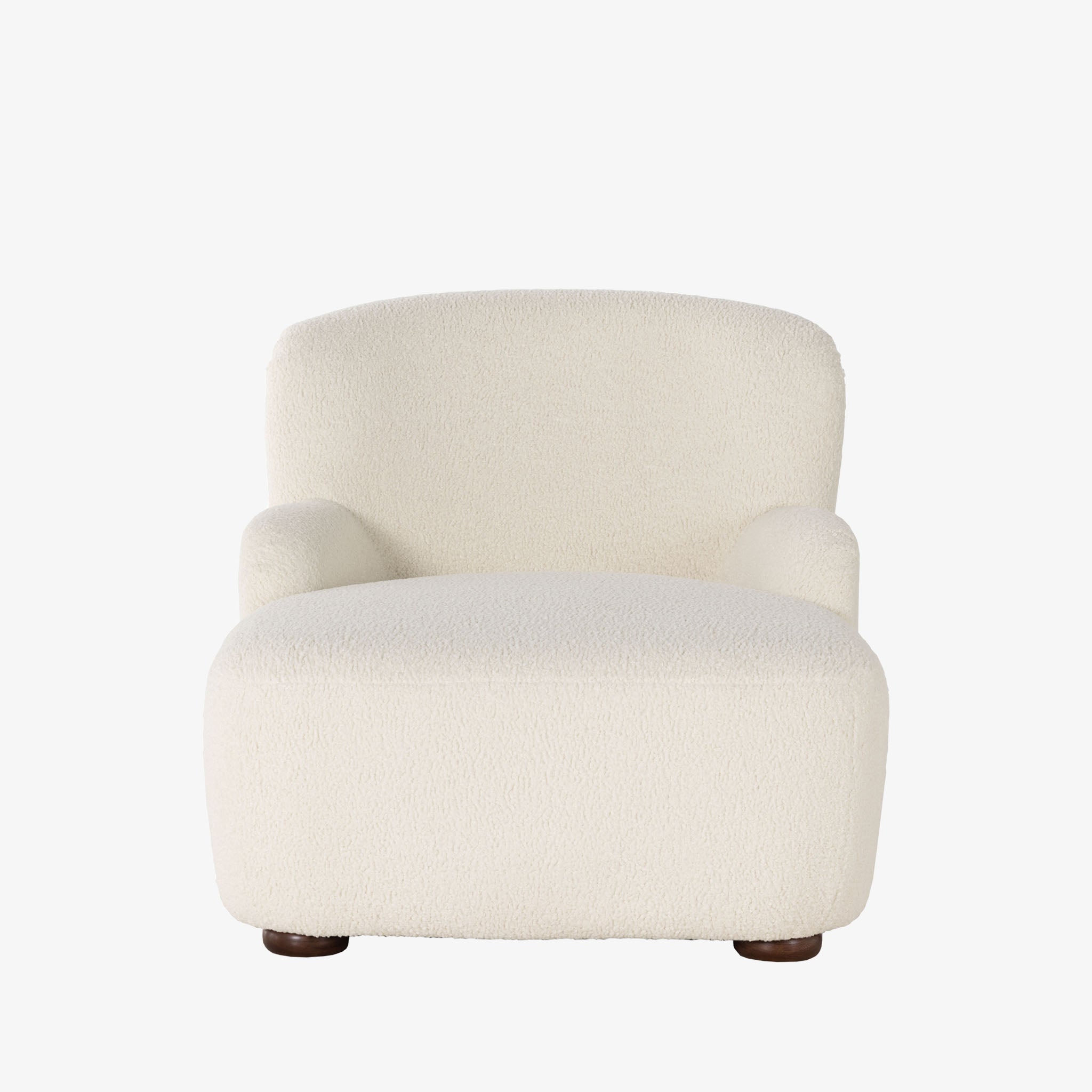 Four Hands Kadon Chaise Lounge In Natural Sheepskin on a white background