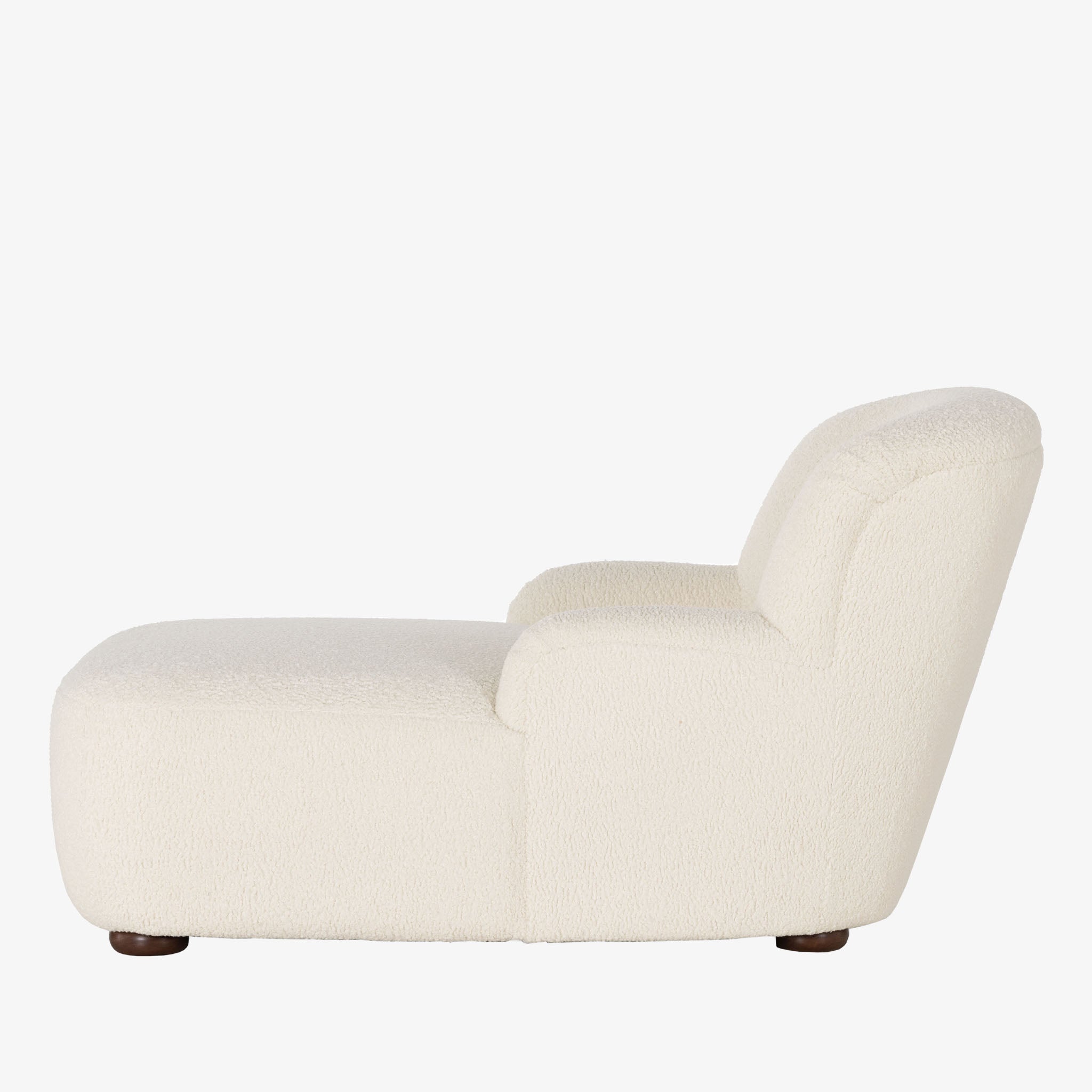 Four Hands Kadon Chaise Lounge In Natural Sheepskin on a white background