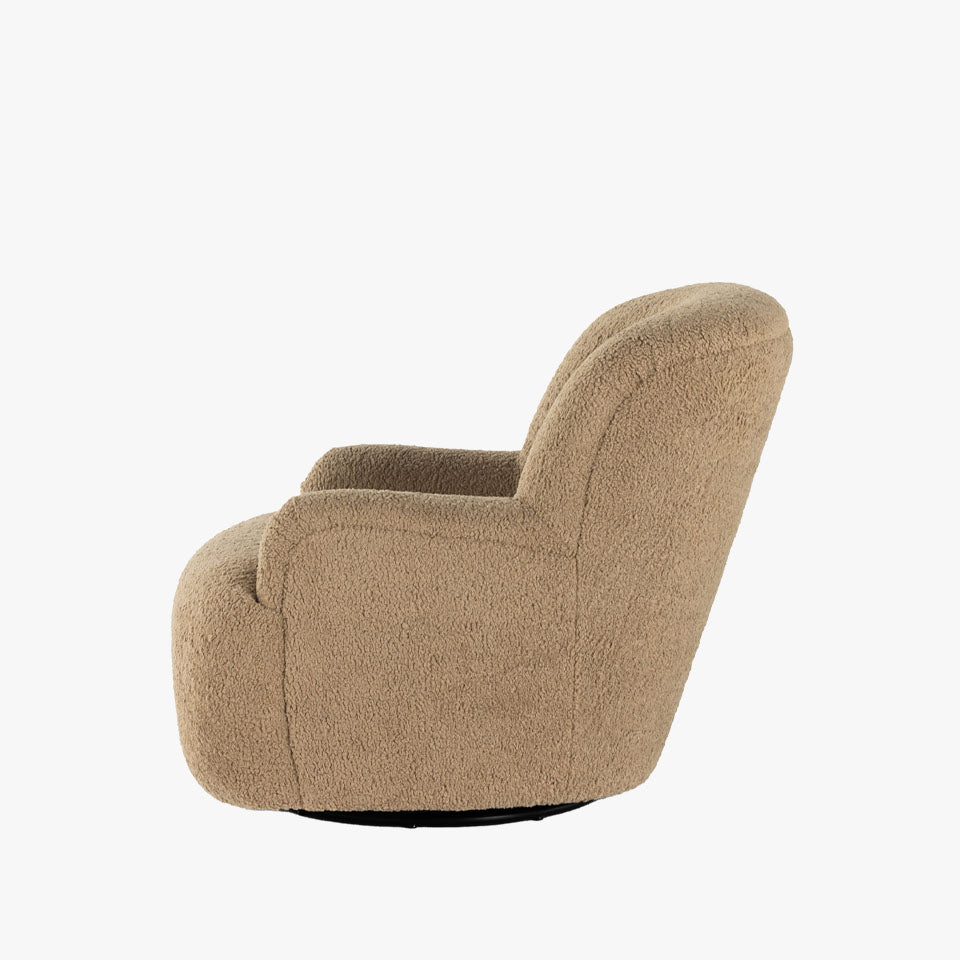 Four Hands Kadon Swivel Chair In Sheepskin Camel - Addison West 