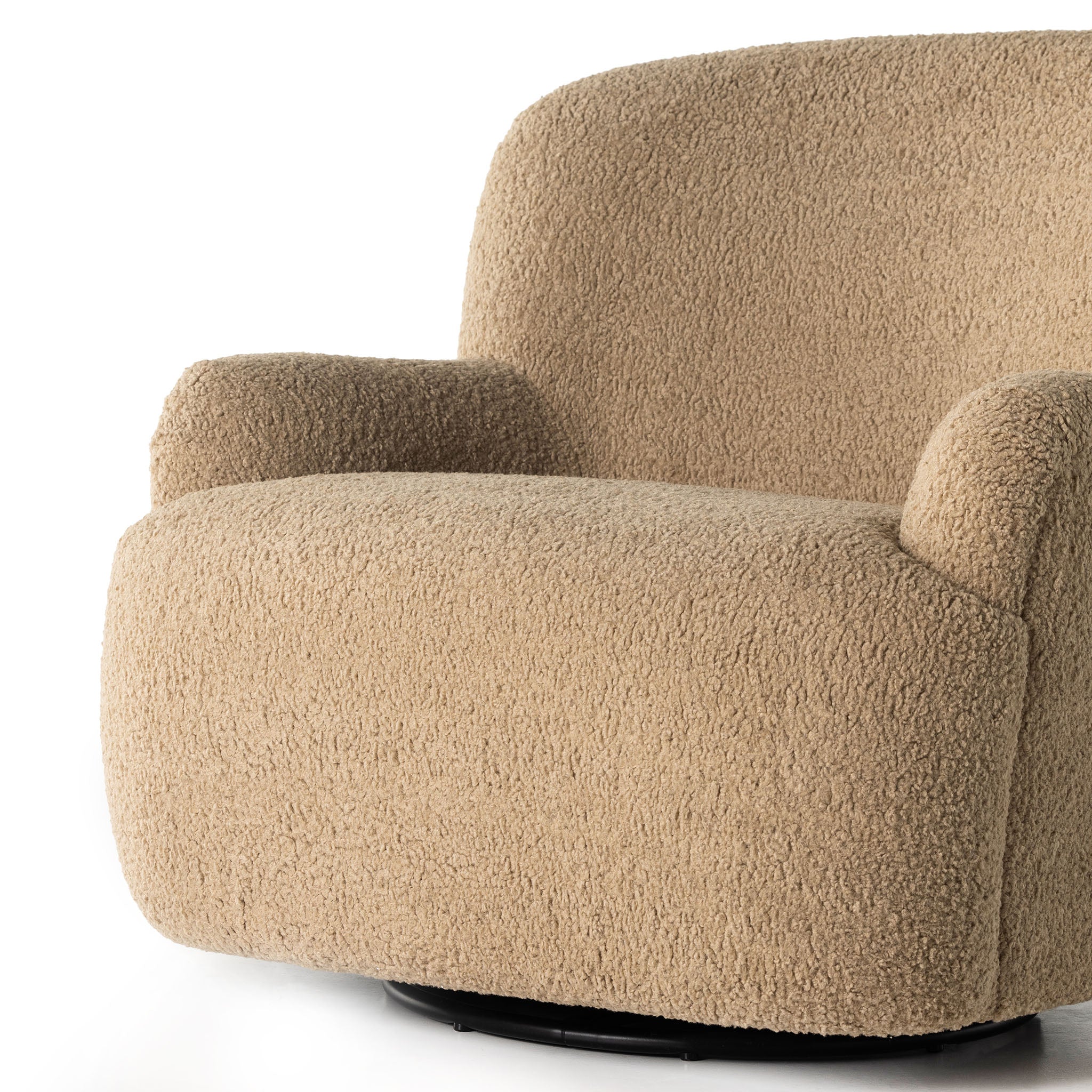 Four Hands Kadon Swivel Chair In Sheepskin Camel - Addison West 