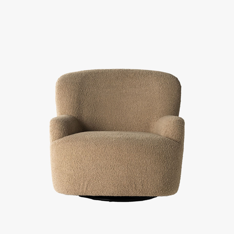 Four Hands Kadon Swivel Chair In Sheepskin Camel - Addison West 