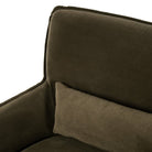 Close up of Four Hands Kimble Swivel Chair in Henry Coffee on a white background