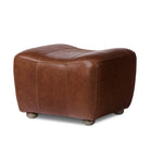 Four Hands Kylo Ottoman in Dulane Mahogany on a white background at Addison West