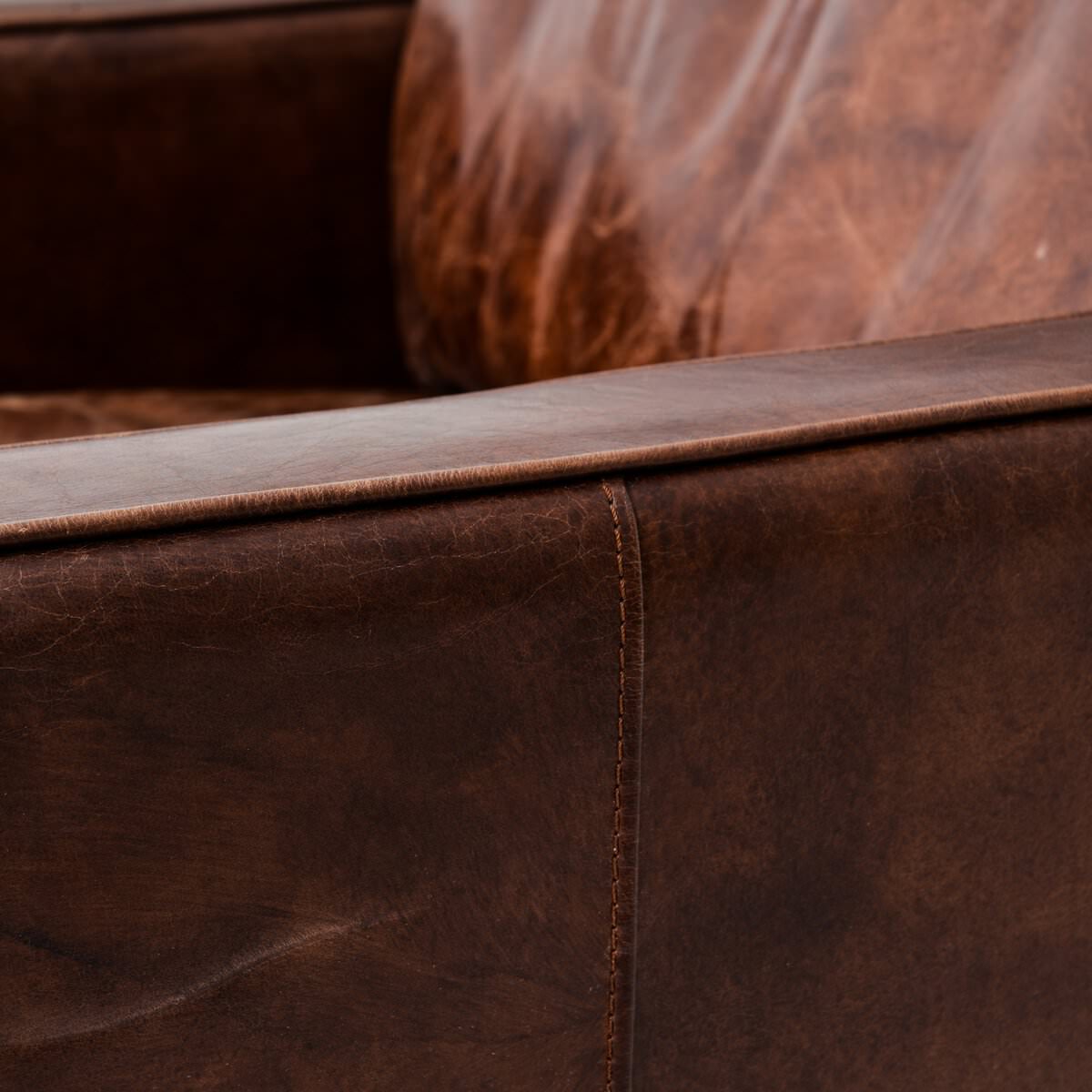 Close up of Four Hands Larkin Club Chair in Cigar