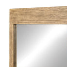 Close up of Four Hands Ledge Wall Mirror in Distressed Light Pine on a white background at Addison West