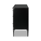 Four Hands Lendon 6 Drawer Dresser in Black  from the side on a white background