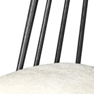 Close up of Four Hands Lewis Swivel Counter Stool in Cream Shorn Sheepskin on a white background at Addison West