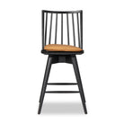 Four Hands Lewis Swivel Counter Stool in Whiskey Saddle on a white background at Addison West