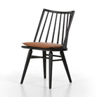 Four Hands Lewis Windsor Chair in Black Whiskey Saddle on a white background