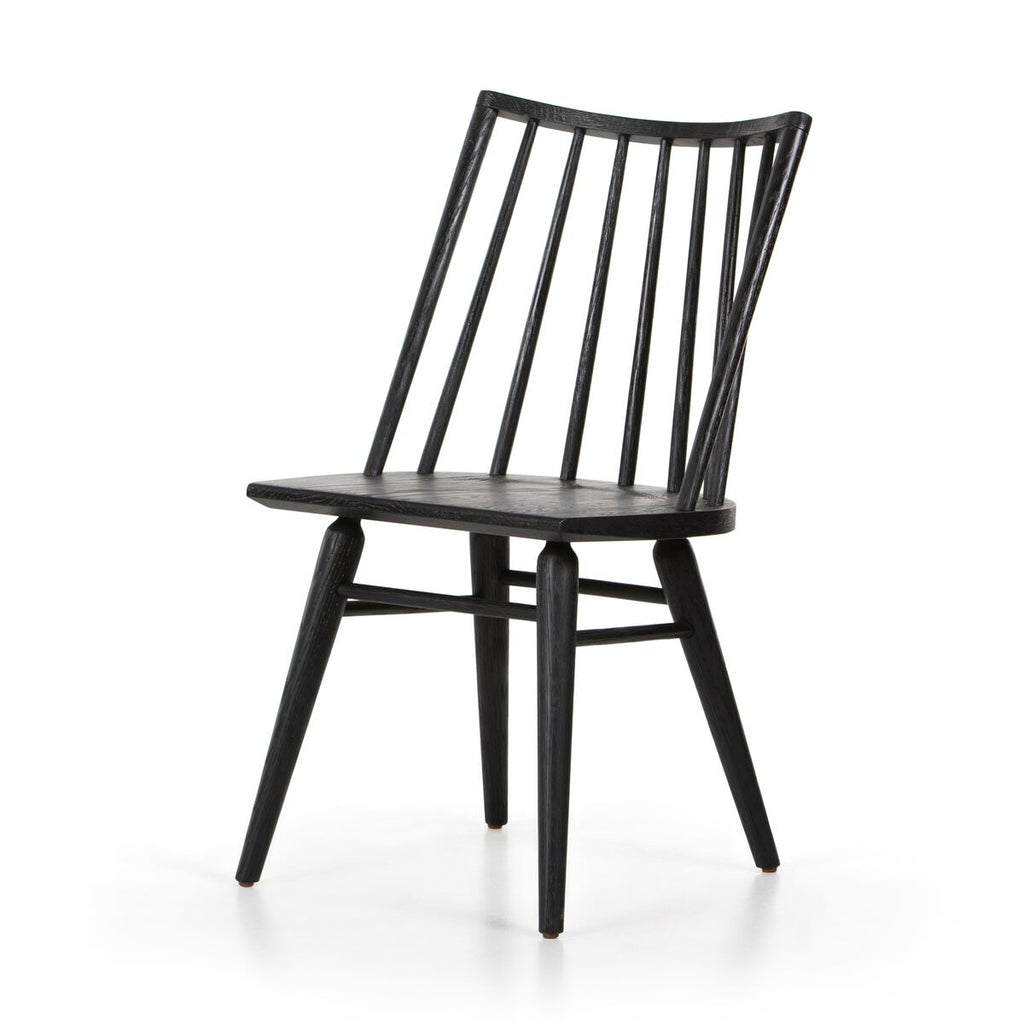 Four Hands Lewis Windsor Chair in Black oak on a white background