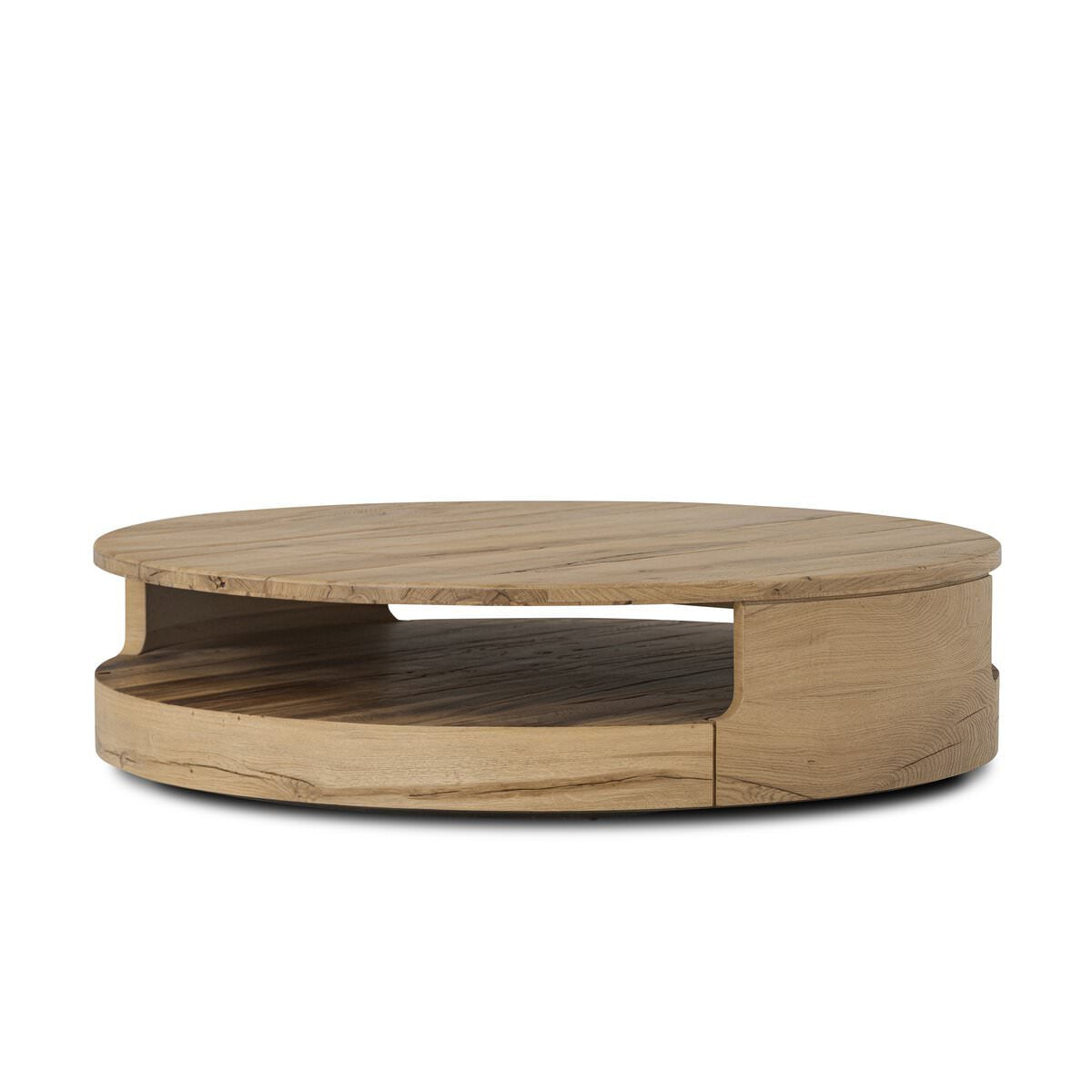 Four Hands Matheus Coffee Table in Natural Reclaimed French Oak on a white background