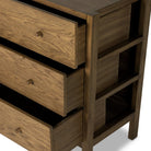 Close up of open drawers of Four Hands Meadow 6 Drawer Dresser