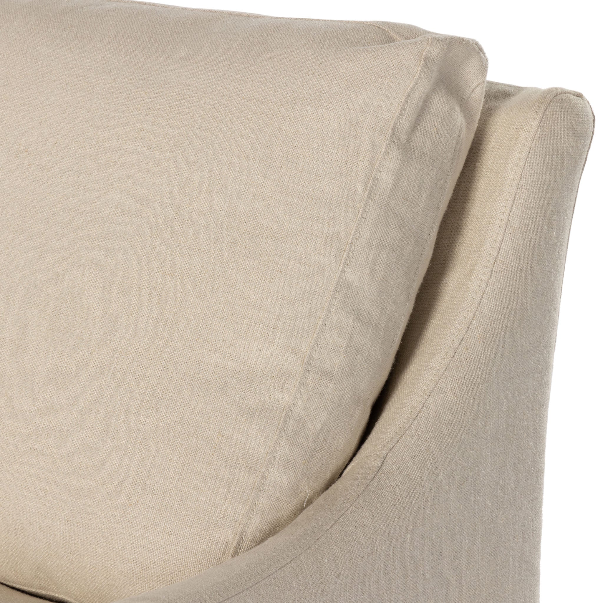 Four Hands Monette Slipcover Swivel Chair In Brussels Natural - Addison West 