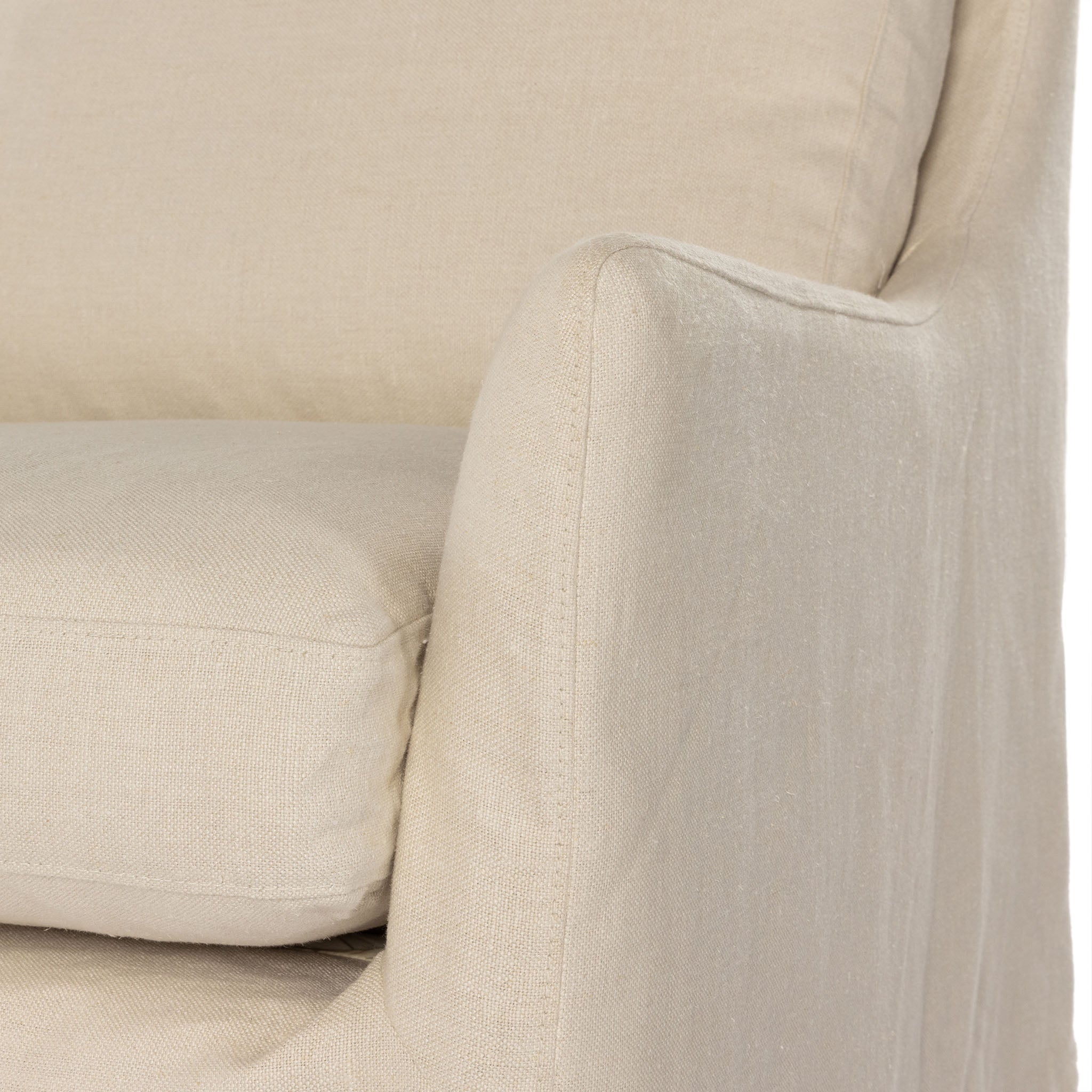 Four Hands Monette Slipcover Swivel Chair In Brussels Natural - Addison West 