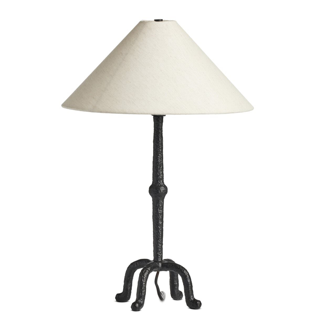 Four Hands Neville Table Lamp in Matte Black Cast Aluminum on a white background at Addison West