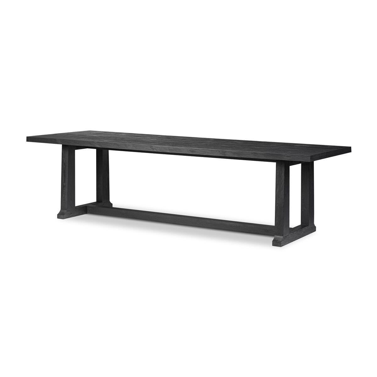 Four Hands Otto Dining Table 110" in Black Finish seats 10 on a white background